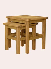 Laura Ashley Oak Milton Nest of 2 Tables - Image 3 of 4