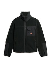Superdry Black Expedition Borg Hybrid Jacket - Image 4 of 6