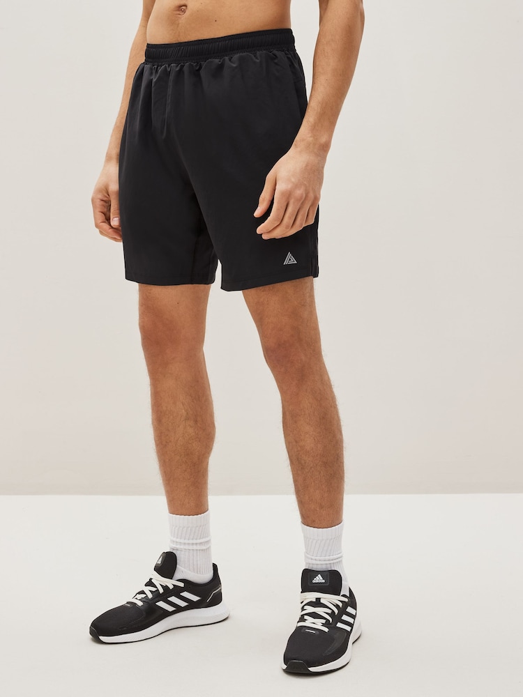 Black Regular Length Active Gym & Running Shorts - Image 1 of 7