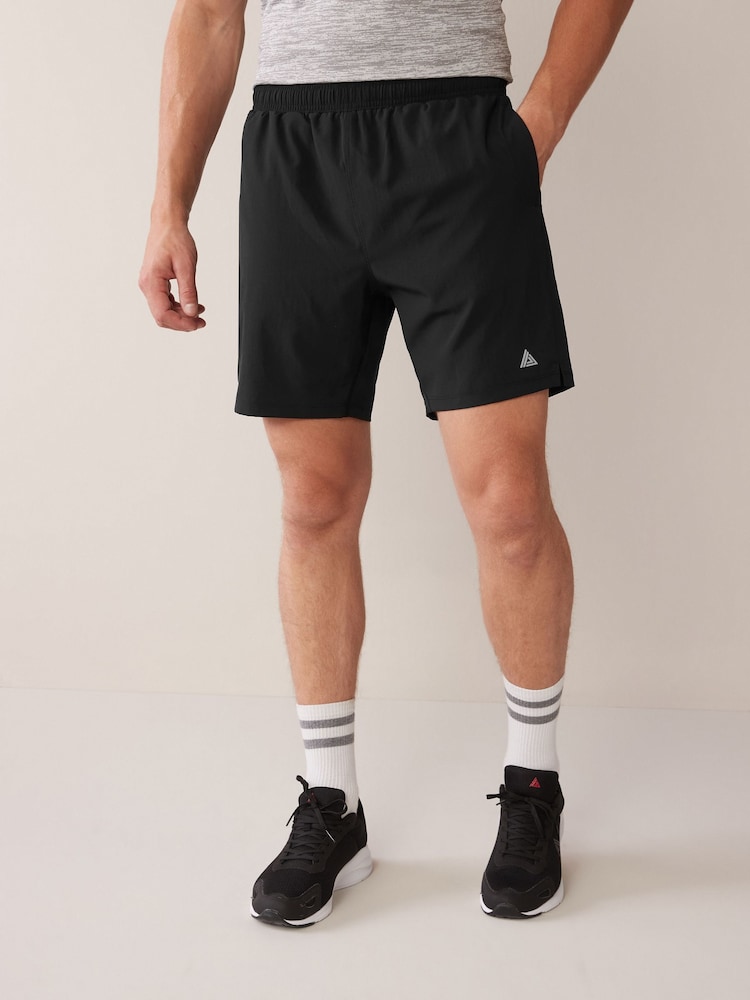 Black Regular Length Active Gym & Running Shorts - Image 2 of 7