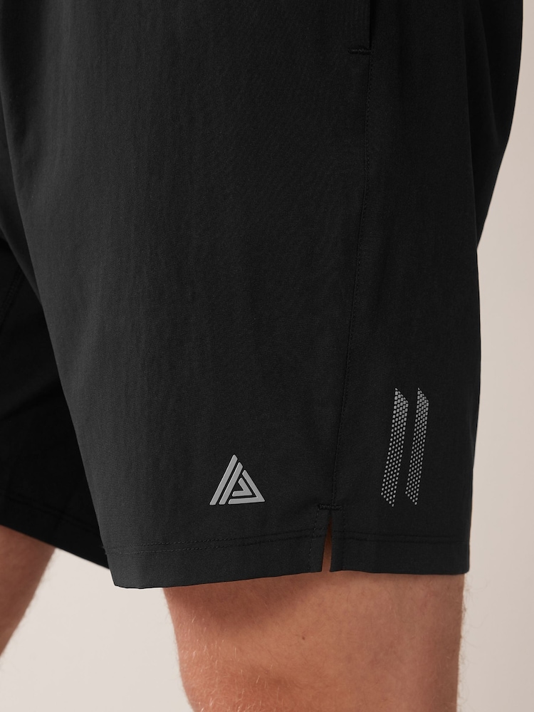 Black Regular Length Active Gym & Running Shorts - Image 5 of 7