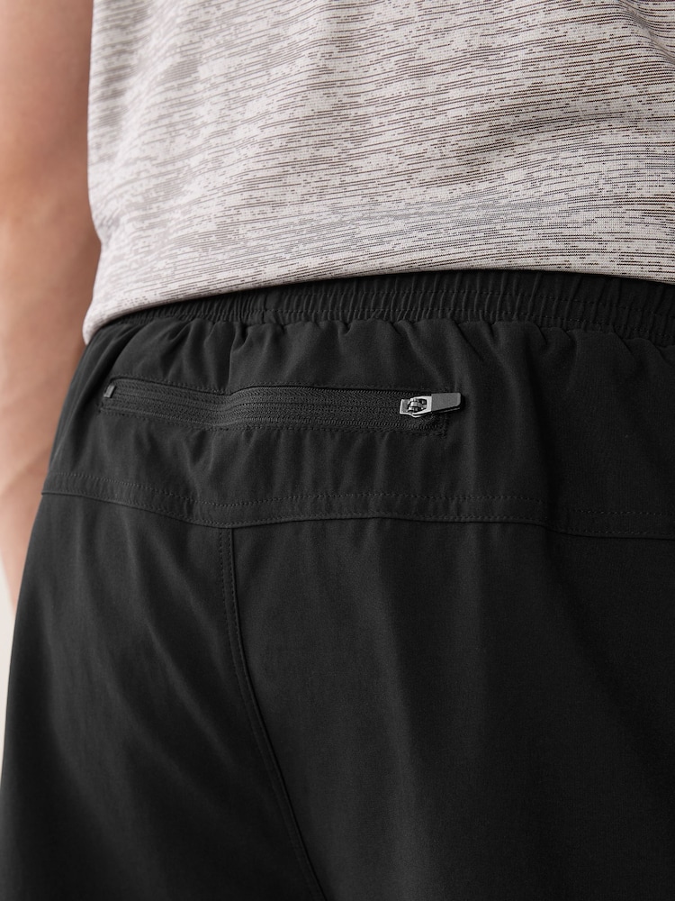 Black Regular Length Active Gym & Running Shorts - Image 6 of 7