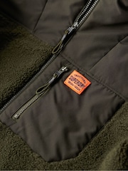 Superdry Olive Green Hood Expedition Borg Hybrid Jacket - Image 6 of 6