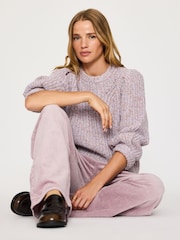 Anthropologie Purple Pilcro Kayden Cord Mid-Rise Barrel Trousers - Image 2 of 4