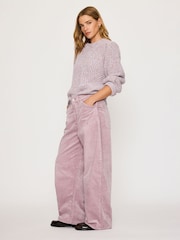 Anthropologie Purple Pilcro Kayden Cord Mid-Rise Barrel Trousers - Image 3 of 4