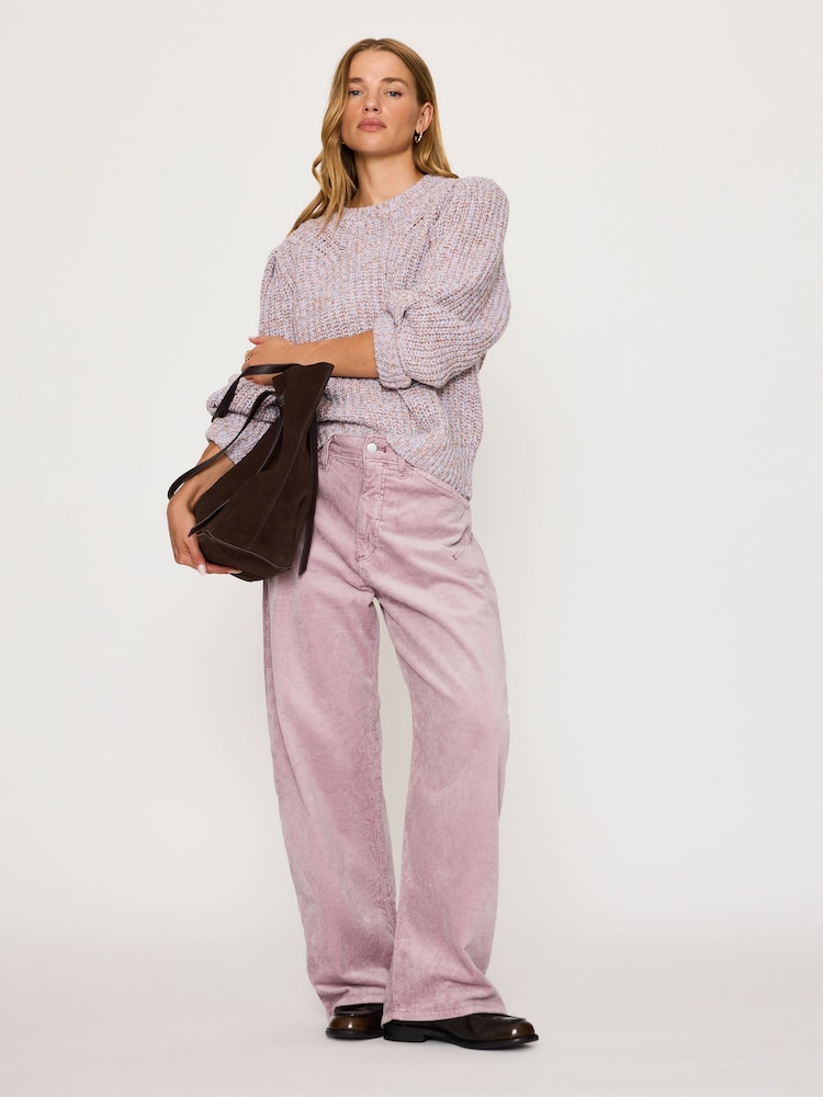 Anthropologie Purple Pilcro Kayden Cord Mid-Rise Barrel Trousers - Image 4 of 4 Anthropologie Purple Pilcro Kayden Cord Mid-Rise Barrel Trousers - Image 4 of 4
