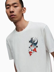 AllSaints White Pilot Crew Neck T-Shirt - Image 4 of 6
