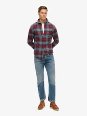 Superdry Red Grindle Check Merchant Check 100% Cotton Shirt - Image 2 of 5