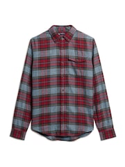 Superdry Red Grindle Check Merchant Check 100% Cotton Shirt - Image 4 of 5
