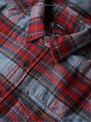 Superdry Red Grindle Check Merchant Check 100% Cotton Shirt - Image 5 of 5