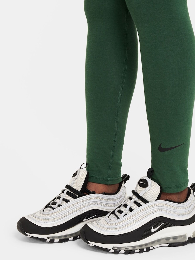 Nike Green Logo Tape High Waisted Leggings - Image 5 of 5