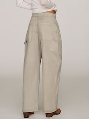 Anthropologie Cream Pilcro Kayden High-Rise Full Length Carpenter Barrel Trousers - Image 2 of 4
