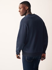 Navy Blue Regular Fit Jersey Cotton Rich Crew Sweatshirt - Image 4 of 7