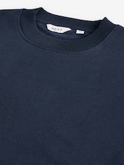 Navy Blue Regular Fit Jersey Cotton Rich Crew Sweatshirt - Image 5 of 7