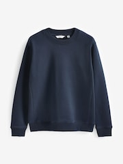 Navy Blue Regular Fit Jersey Cotton Rich Crew Sweatshirt - Image 7 of 7