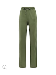 Long Tall Sally Green Contrast Cotton Wide Leg Joggers - Image 5 of 6