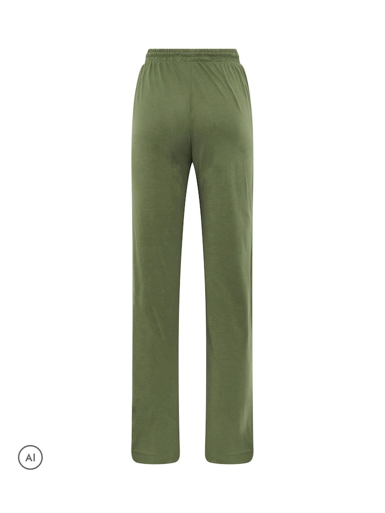 Long Tall Sally Green Contrast Cotton Wide Leg Joggers - Image 6 of 6 Long Tall Sally Green Contrast Cotton Wide Leg Joggers - Image 6 of 6