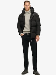 Superdry Black Hooded 5 Baffle Sports Puffer Jacket - Image 2 of 5