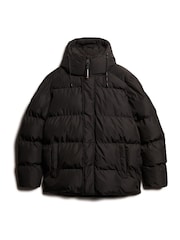 Superdry Black Hooded 5 Baffle Sports Puffer Jacket - Image 4 of 5