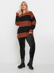 Yours Curve Black Velour Leggings - Image 2 of 5