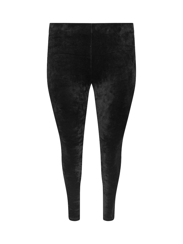 Yours Curve Black Velour Leggings - Image 5 of 5 Yours Curve Black Velour Leggings - Image 5 of 5