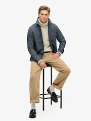 Superdry Indigo Stripe 100% Cotton Merchant Denim Overshirt - Image 3 of 5