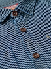 Superdry Indigo Stripe 100% Cotton Merchant Denim Overshirt - Image 5 of 5
