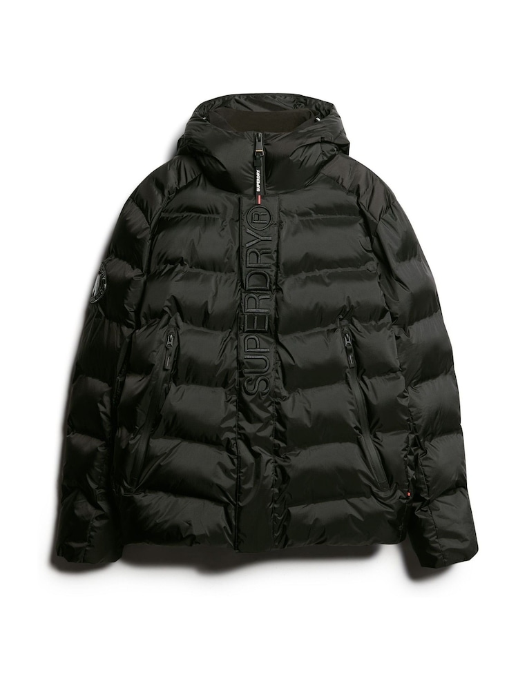 Czarny - Kurtka puchowa z kapturem i grafiką Superdry City - Image 3 of 5