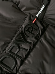 Superdry Black Hooded City Graphic Puffer Jacket - Image 5 of 5