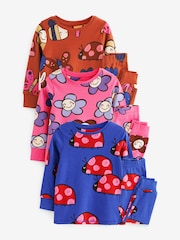 Blue/Brown Fun Character 3 Pack Long Sleeve Printed Pyjamas (9mths-8yrs) - Image 1 of 1