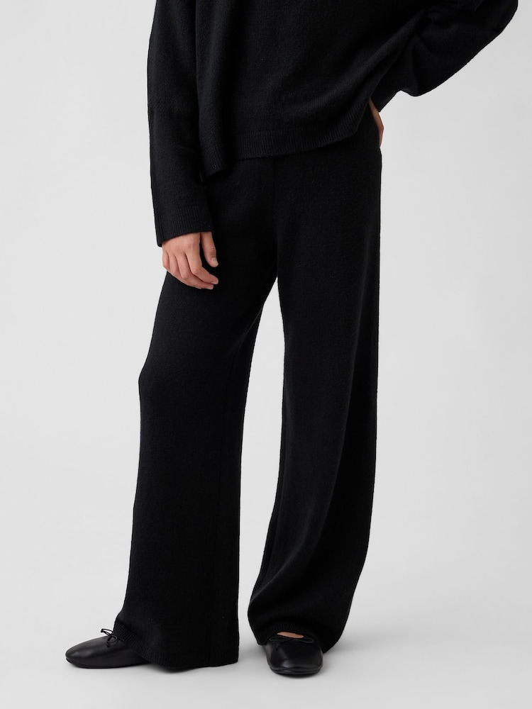 Svart - Gap CashSoft Wide-Leg Knitted Trousers (4-13yrs) - Bild 1 av 5