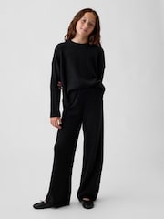 Svart - Gap CashSoft Wide-Leg Knitted Trousers (4-13yrs) - Bild 3 av 5