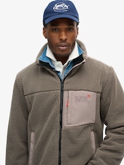 Superdry Timber Wolf Brown Relaxed Fleece Trekker Jacket - Image 3 of 6