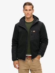 Superdry Noir Hood Expedition Borg Hybrid Jacket - Image 1 of 6