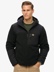Superdry Noir Hood Expedition Borg Hybrid Jacket - Image 2 of 6
