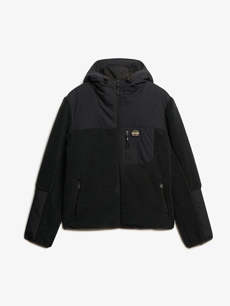 Superdry Noir Hood Expedition Borg Hybrid Jacket - Image 5 of 6