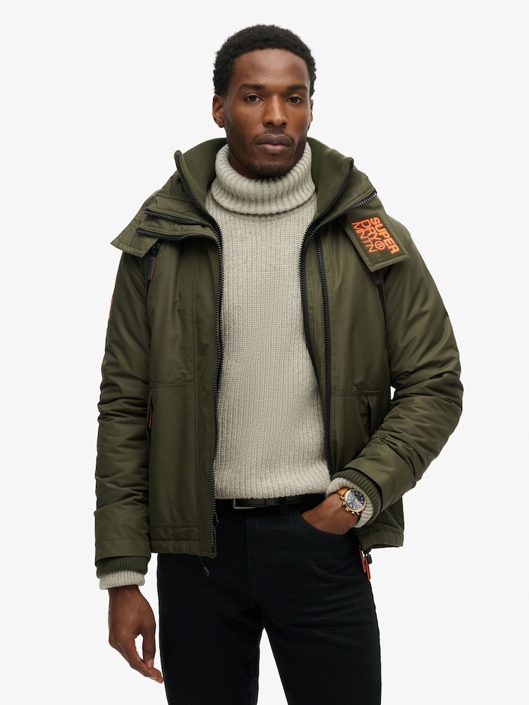 Superdry Army Khaki Hooded Mtn Winbreaker Jacket - Image 1 of 8