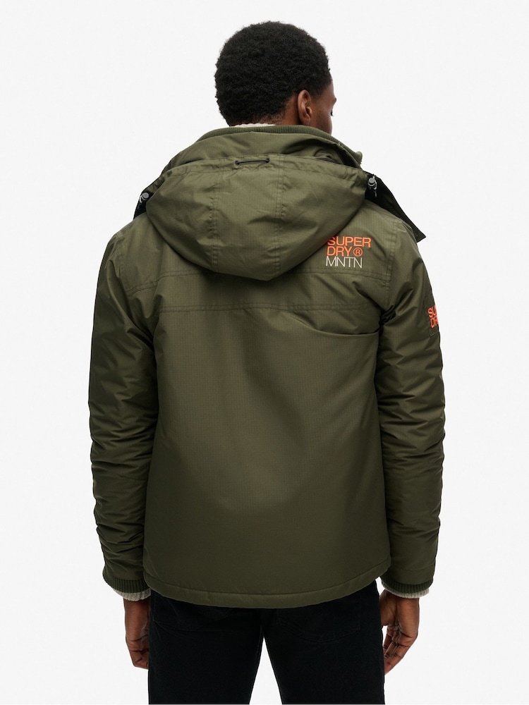 Superdry Army Khaki Hooded Mtn Winbreaker Jacket - Image 2 of 8
