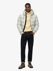 Superdry Puritan Grey Sports Puffer Bomber Jacket - Image 4 of 7
