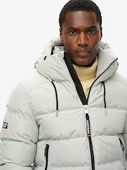 Superdry Puritan Grey Sports Puffer Bomber Jacket - Image 5 of 7