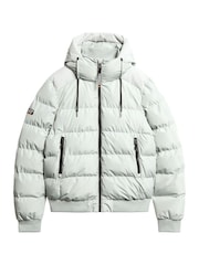 Superdry Puritan Grey Sports Puffer Bomber Jacket - Image 6 of 7