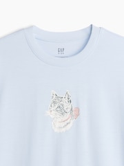 Gap Blue Cat Oversized Pyjamas Set (5-13yrs) - Image 4 of 4