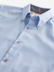 Blau - Schmale Passform - Formelles Hemd mit doppelter Manschette und Besatz - Bild 7 von 8