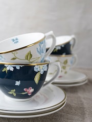 Laura Ashley Set of 4 Cream Heritage Collectables Cup and Saucer - Image 2 of 3