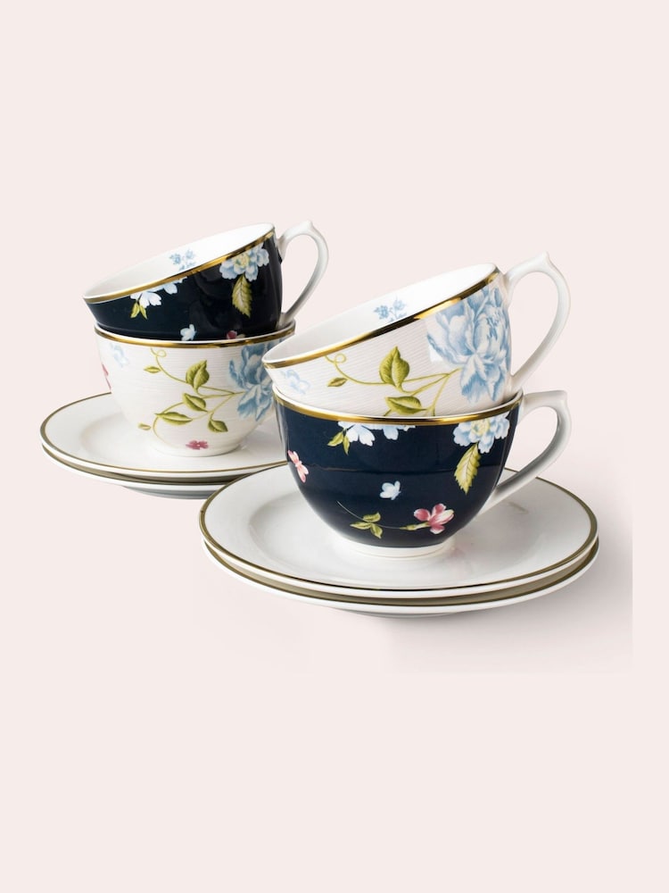 Laura Ashley Set of 4 Cream Heritage Collectables Cup and Saucer - Image 3 of 3