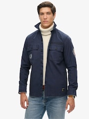 Superdry Eclipse Navy 100% Cotton Long Sleeve Delta Shirt - Image 2 of 5