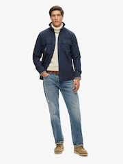 Superdry Eclipse Navy 100% Cotton Long Sleeve Delta Shirt - Image 3 of 5
