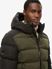 Superdry Black Colourblock Hood Colour Block Sport Puffer Jacket - Image 4 of 7