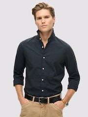 Superdry Grey/Navy Check 100% Cotton Casual Long Sleeve Shirt - Image 1 of 4