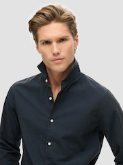 Superdry Grey/Navy Check 100% Cotton Casual Long Sleeve Shirt - Image 3 of 4